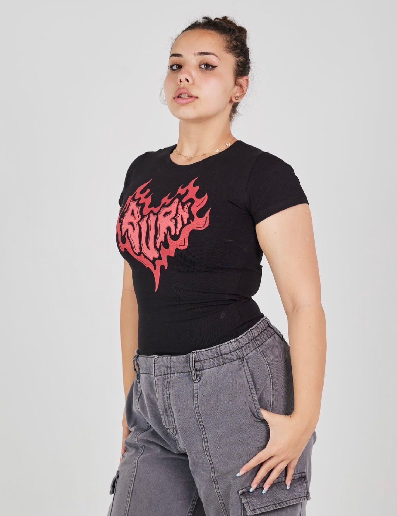 Black Burn Basic Tee