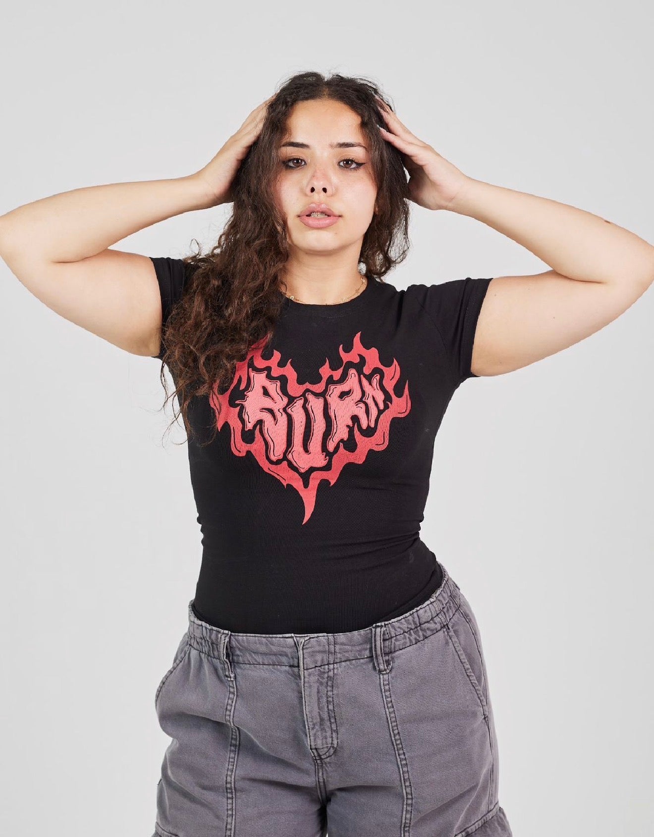 Black Burn Basic Tee