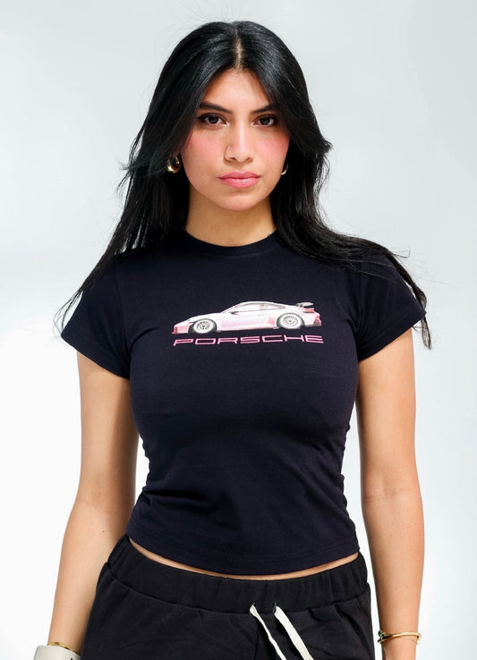 Porsche babe tee - Black